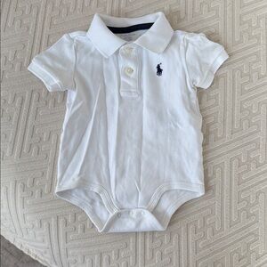 White Polo Baby Onesie 12 month